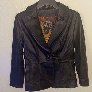 Black leather jacket